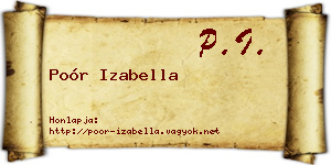 Poór Izabella névjegykártya